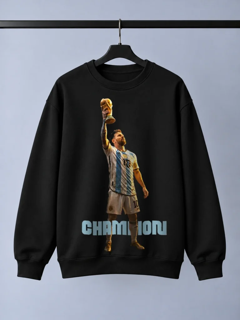 دورس مسی مشکی - نمای جلو با مسی با جام و نوشته CHAMPION